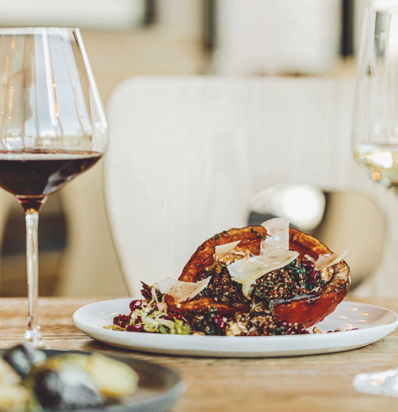 Roasted red Kuri squash, quinoa, Parmesan, kale and pomegranate is a must. PHOTO BY MARQUEL PATTON
