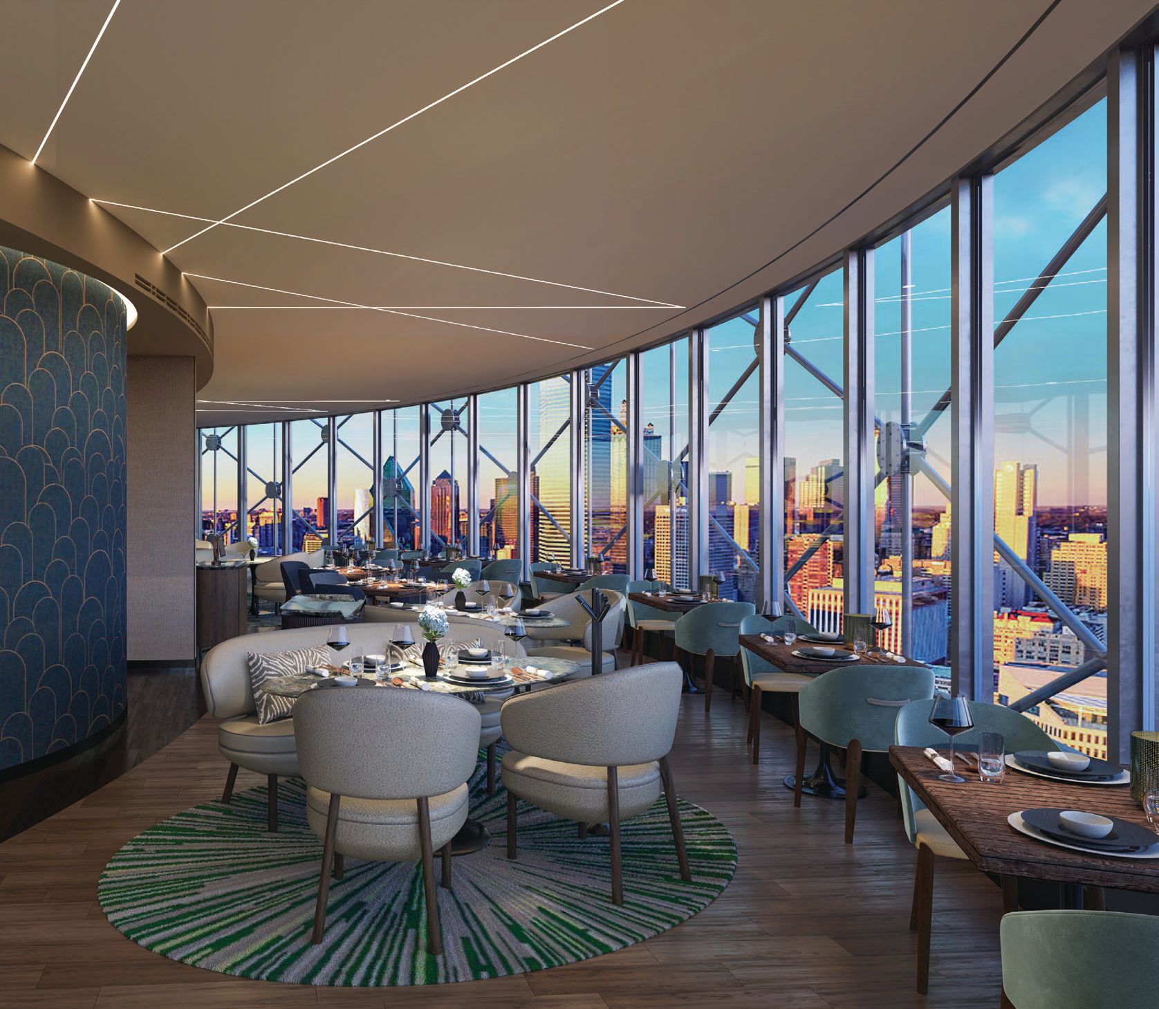 Reunion Tower beckons with its new restaurant, Crown Block PHOTO COURTESY OF BLAU   ASSOCIATES