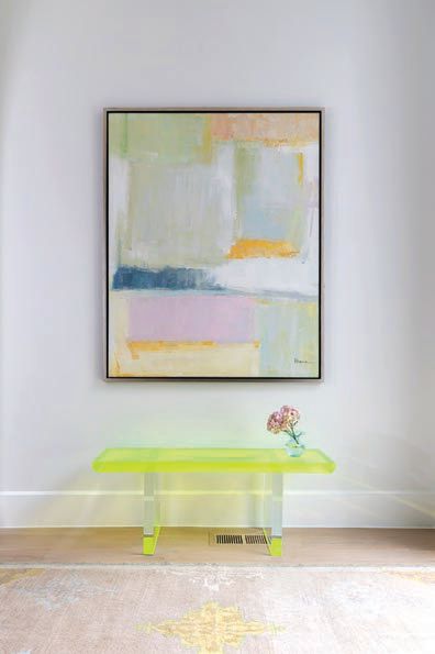 This custom Lucite bench has us green with envy PHOTOGRAPHED BY MICHAEL HUNTER