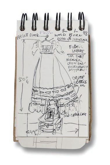 Betye Saar, “Sketchbook” (1998), overall 6 by 3 1/4 inches, sheet 5 by 3 inches. COLLECTION OF BETYE SAAR, COURTESY OF THE ARTIST AND ROBERTS PROJECTS, LOS ANGELES, ©BETYE SAAR, PHOTO COURTESY OF ©MUSEUM ASSOCIATES/LACMA. 