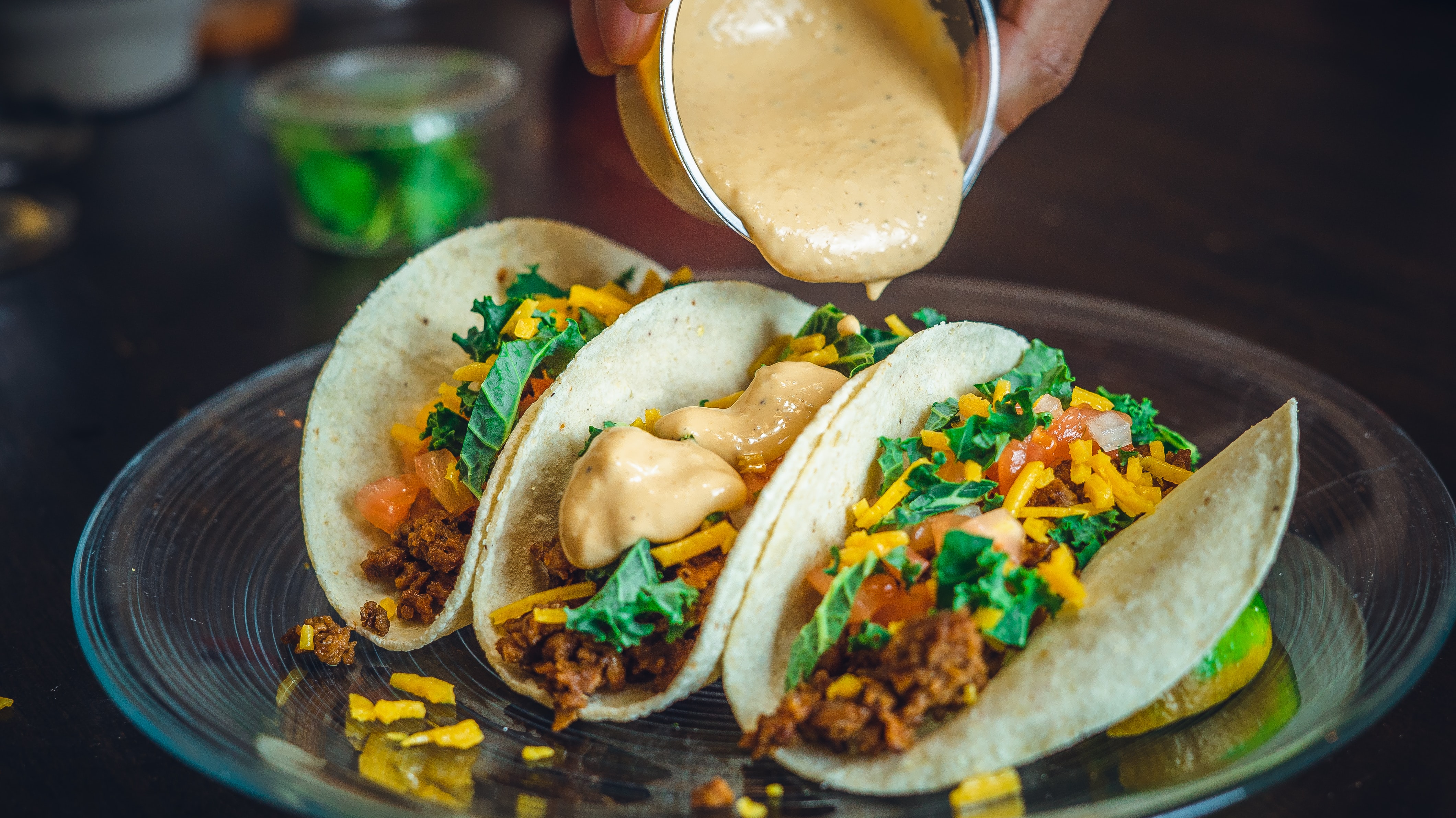 tacos with queso